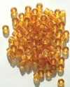 100 4x6mm Transparent Topaz Glass Crow Beads